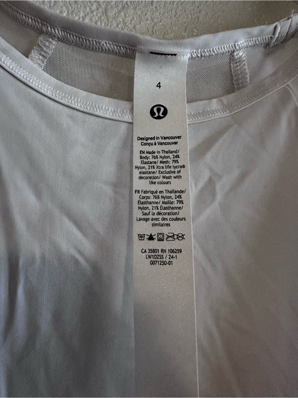Lululemon Women's White Sleeveless Performance Tank Top - Picture 2 of 3